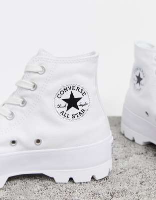 Converse - Chuck Taylor - Hoge sneakers met dikke zool in wit | ASOS