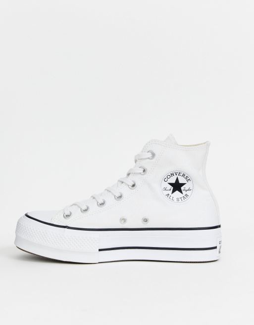 Converse Chuck Taylor Hohe Plateau Sneaker In Weiss Asos