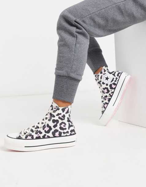 Converse – Chuck Taylor – Hohe Sneaker mit rosa Leopardenmuster