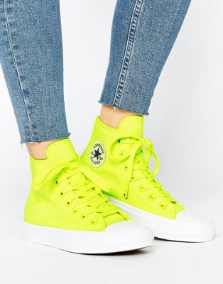 bright yellow converse shoes