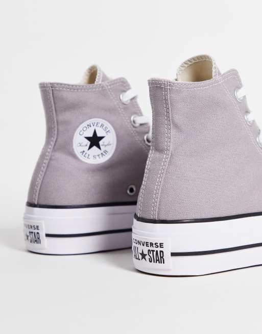 Converse – Chuck Taylor – Knöchelhohe Sneaker in Grau mit Plateausohle, 3 von 4