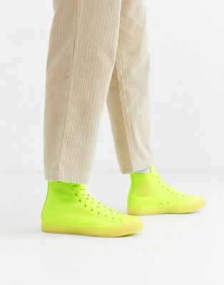 converse yellow leather
