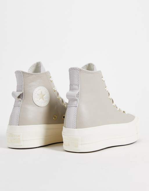 Converse Chuck Taylor Lift Baskets en cuir montantes Neutre