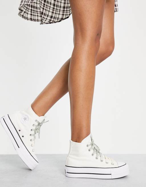 Converse blanche gros lacet sale