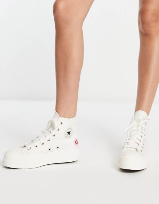 Converse montante shop toute blanche