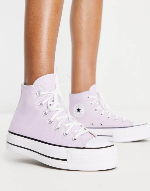 Converse Chuck Taylor Lift Baskets montantes plateforme Lilas