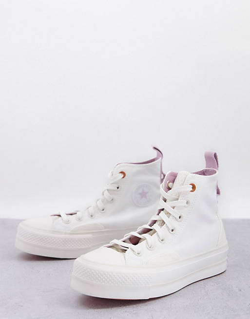 Converse Chuck Taylor Lift future utility comfort trainers in off white