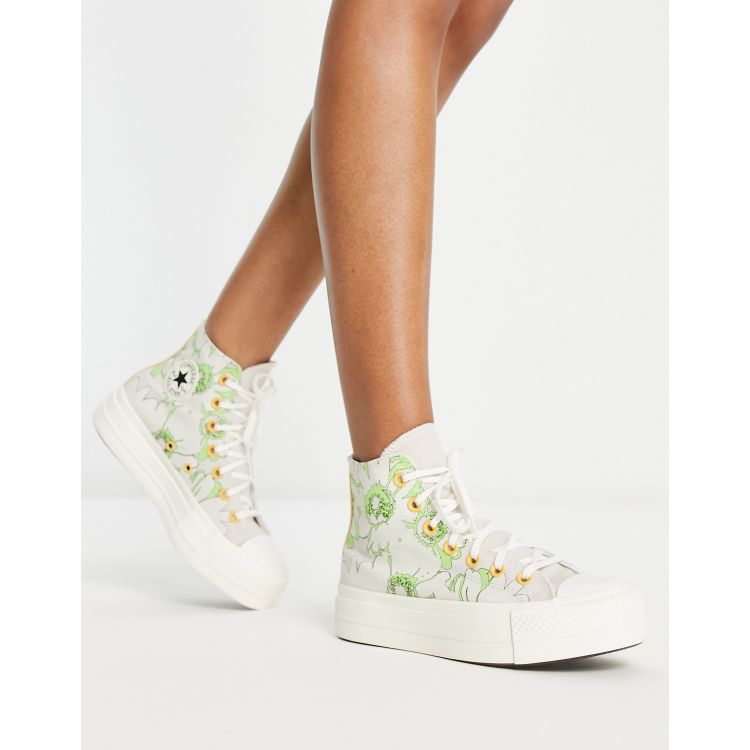 converse chuck taylor with flowers