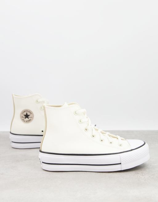 Converse – Chuck Taylor Lift Hi – Buty sportowe na platformie w kolorze złamanej bieli