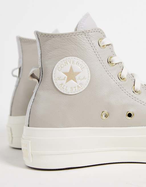 Converse Chuck Taylor Lift Hi in neutral leather