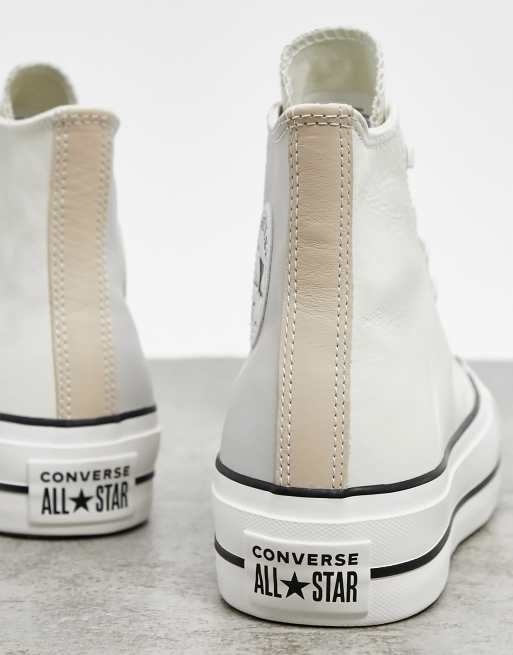 Converse Chuck Taylor - Lift hi - plateausneakers i offwhite og beige kontrastfarver, 3 af 4