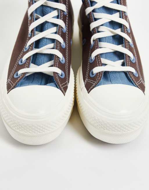 Blue and shop brown converse