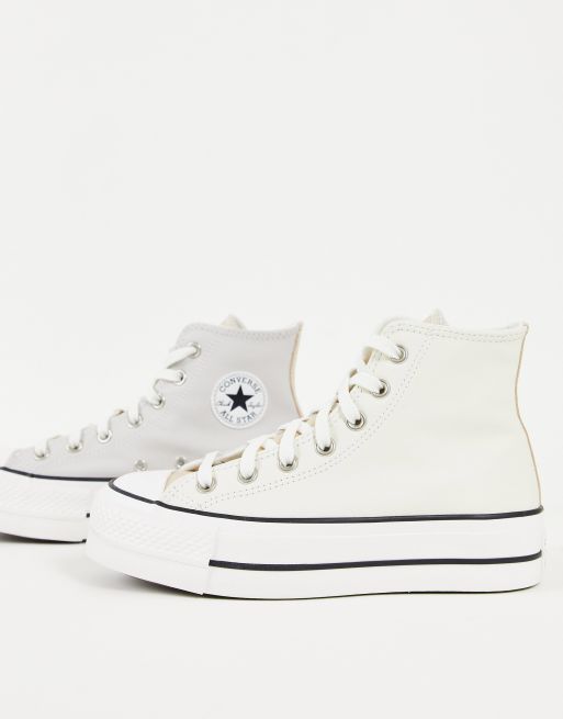 Converse Chuck Taylor Lift Hi platform trainers in off white