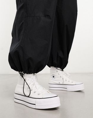 Converse Chuck Taylor Lift Hi platform trainers in white | ASOS