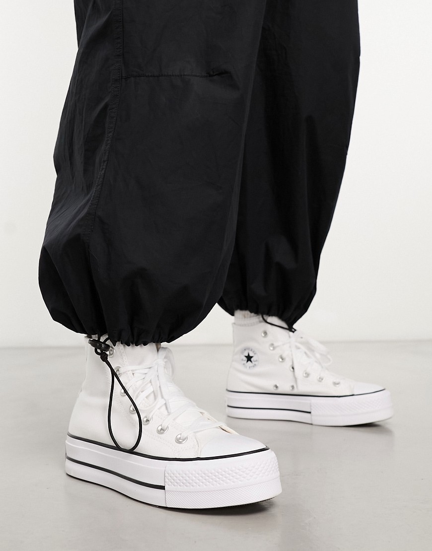Converse Chuck Taylor Lift Hi Platform Trainers In White