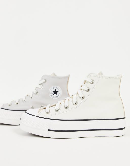 Converse - Chuck Taylor Lift Hi - Råhvide flatform-sneakers