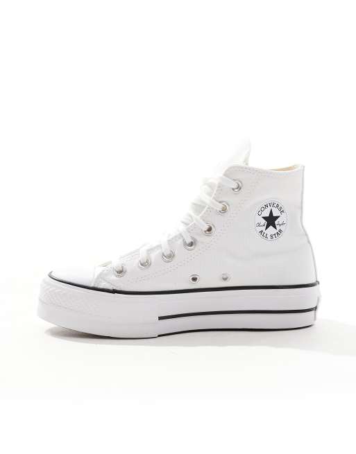 Converse Chuck Taylor Lift Hi Sneakers alte bianche con suola platform