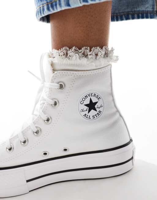 Converse tutte bianche alte best sale