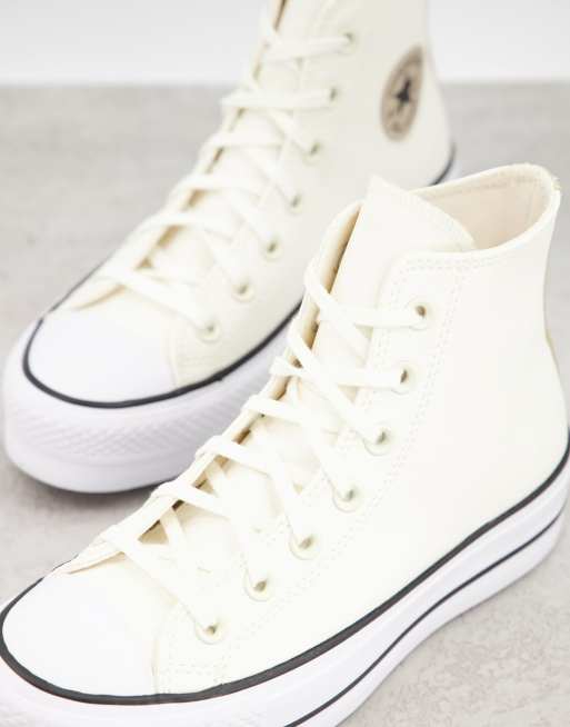Converse - Chuck Taylor Lift Hi - Sneakers alte bianco sporco con suola platform, 4 di 4