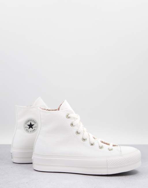 Converse Chuck Taylor - Lift - Hoge sneakers met bloemendetail in wit