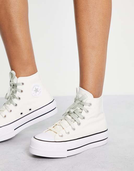 te rechtvaardigen consultant uitroepen Converse Chuck Taylor - Lift - Hoge sneakers met veters met kleurverloop in  crème | ASOS