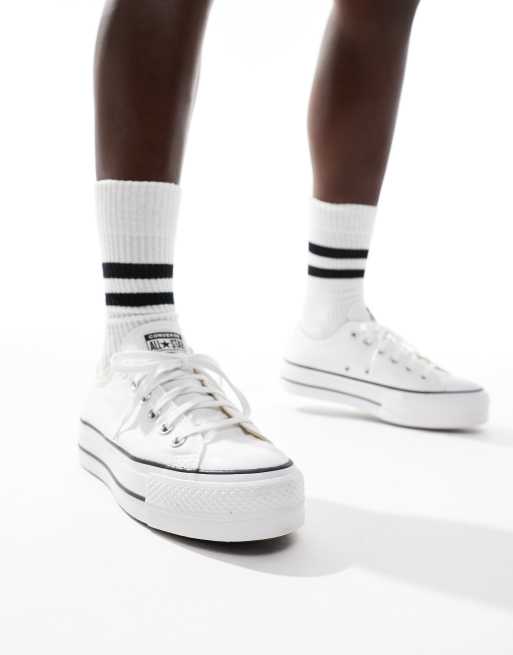 Converse - Chuck Taylor Lift Ox - Baskets à plateforme - Blanc 