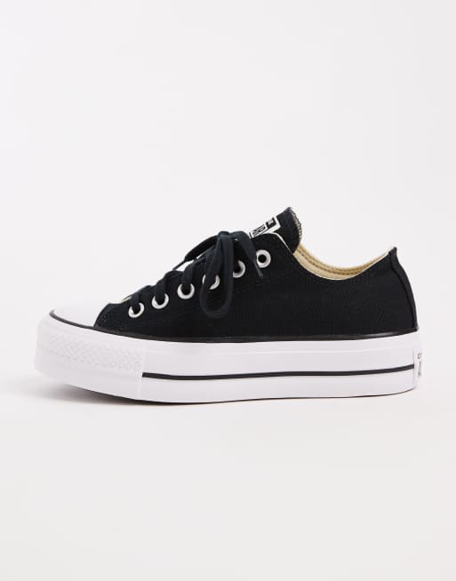 Converse – Chuck Taylor Lift Ox – Czarne buty sportowe na