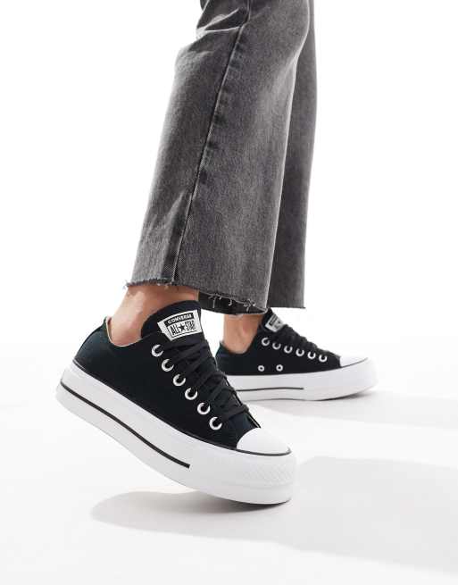 Converse ctas clean lift ox black store platform shoes