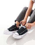 [Converse] Converse Chuck Taylor Lift Ox Lift platform sneakers in black 45 BLACK