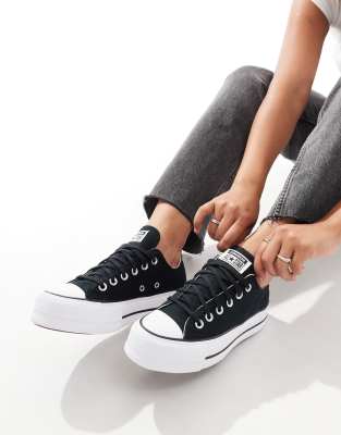 Converse Chuck Taylor Lift Ox Lift platform trainers in black - BLACK