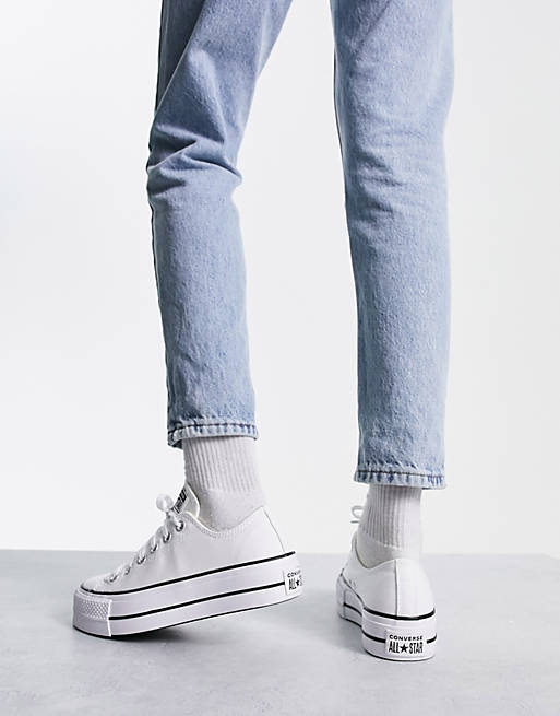 Women Trainers/Converse Chuck Taylor Lift Ox platform trainers in white 