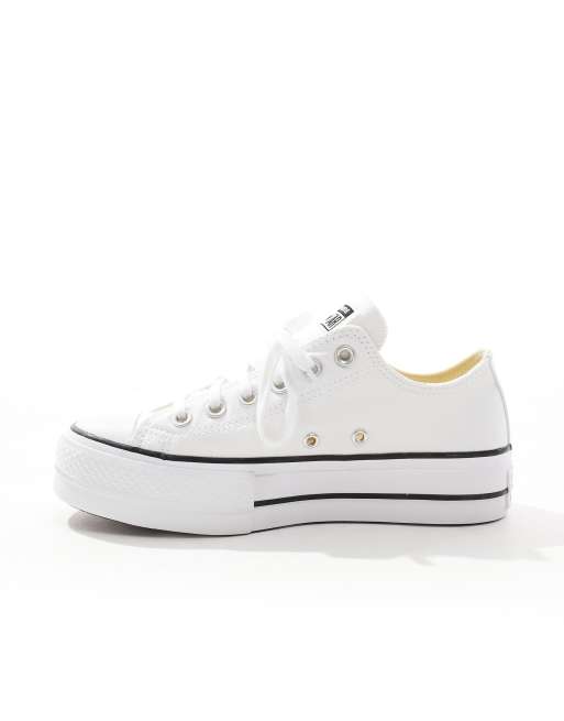 Converse white ox sales lift platform trainers