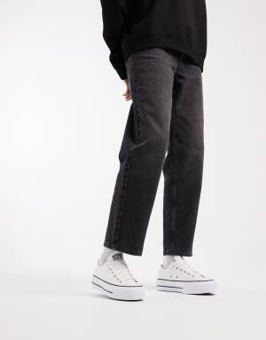 Converse Chuck Taylor Lift Ox platform trainers in white