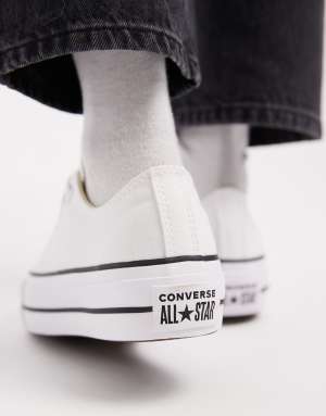 Converse Chuck Taylor Lift Ox platform trainers in white