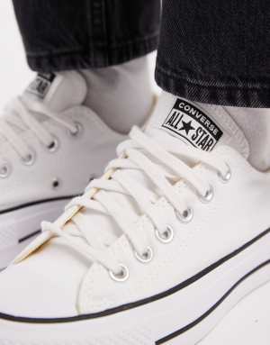 Converse Chuck Taylor Lift Ox platform trainers in white