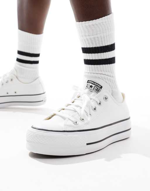 Converse Chuck Taylor Lift Ox Sneaker in WeiB mit Plateausohle