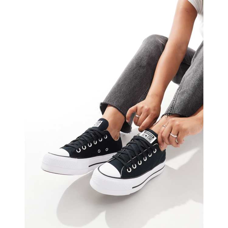 Black converse lift deals