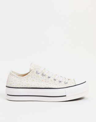 Converse hotsell pizzo bianche