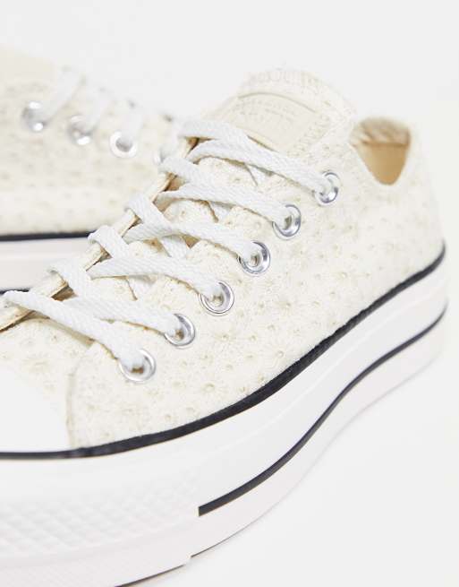 Converse bianche di clearance pizzo