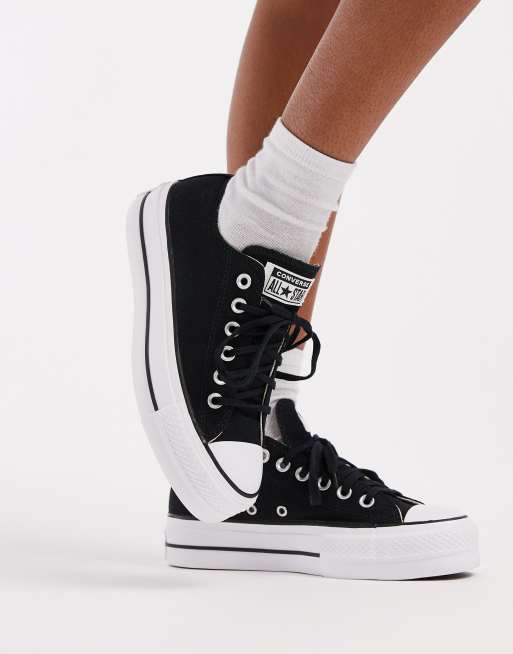 Converse Chuck Taylor Lift Ox Sneakers nere con plateau ASOS