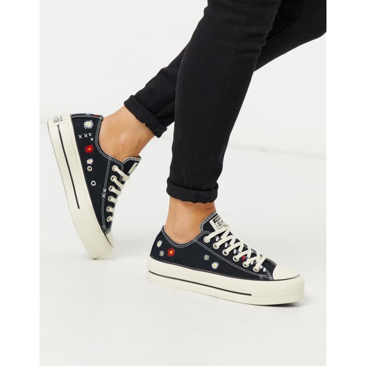 converse embroidered rose
