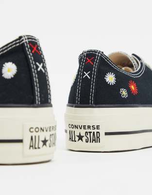 black floral converse