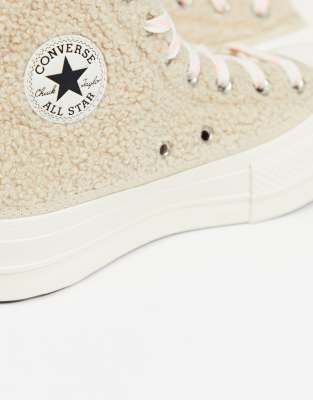 converse cozy club platform beige