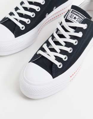 converse platform heart black trainers