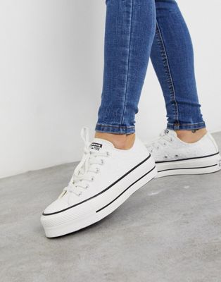 Converse chuck taylor lift platform ox broderie embroidered | ASOS