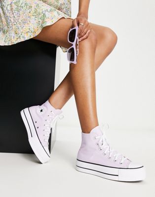 Converse Chuck Taylor Lift platform trainers in lilac | ASOS
