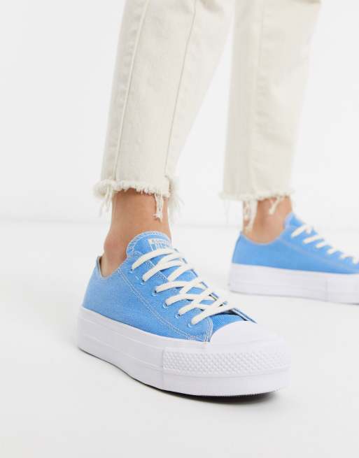 Converse basse shop bleu clair