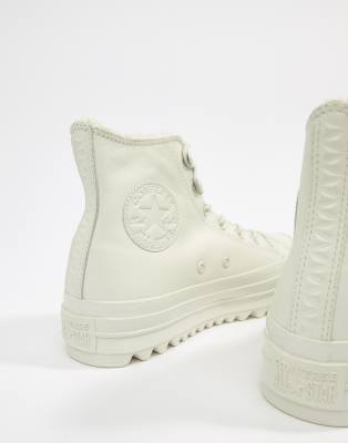 white chuck taylor all star lift ripple high top women's shoe