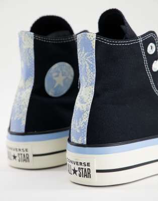 black and blue platform converse