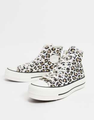 leopard converse trainers